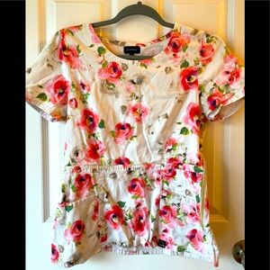 Floral scrub top